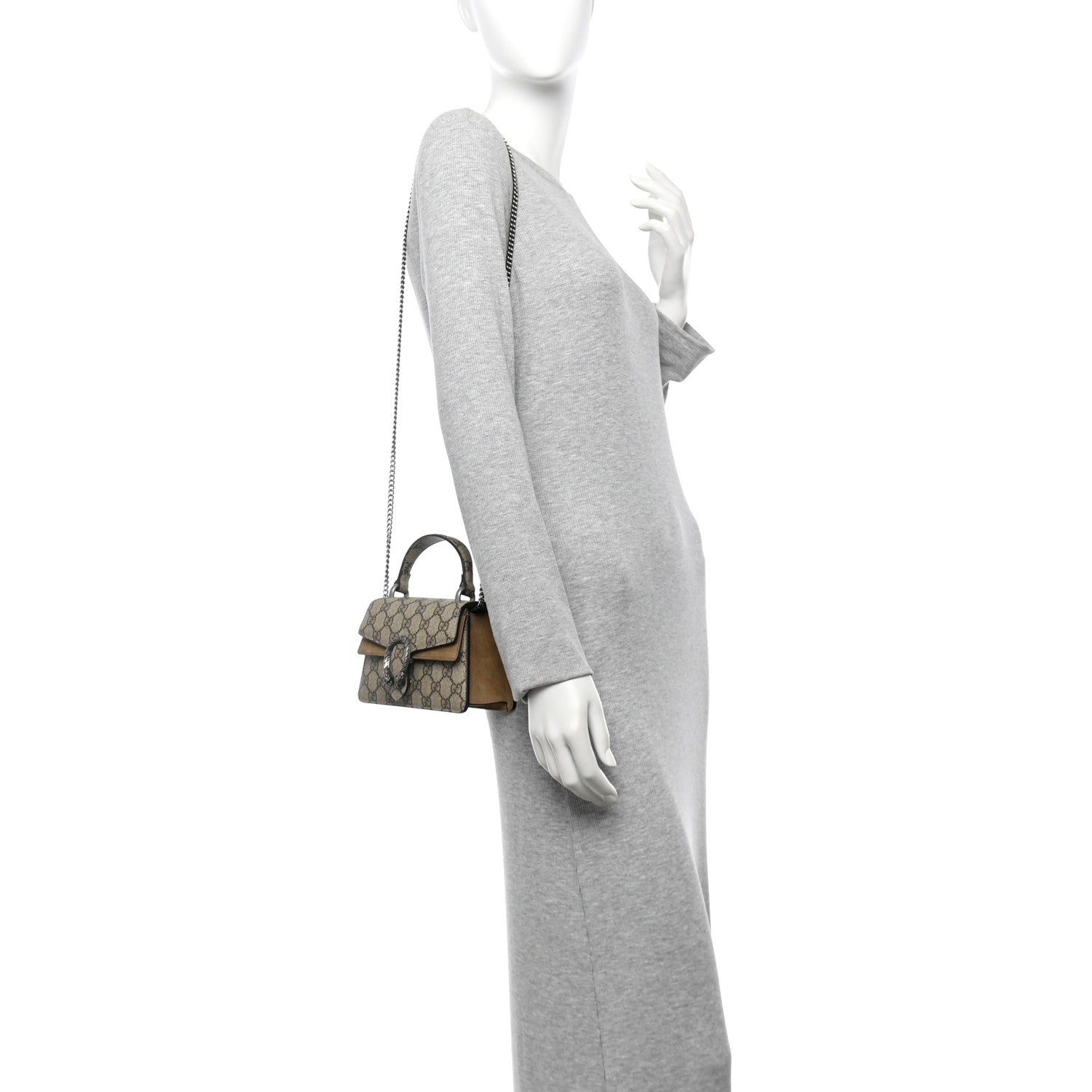 Gucci GG Supreme Monogram Mini Dionysus Top Handle Bag Taupe 2 of 9