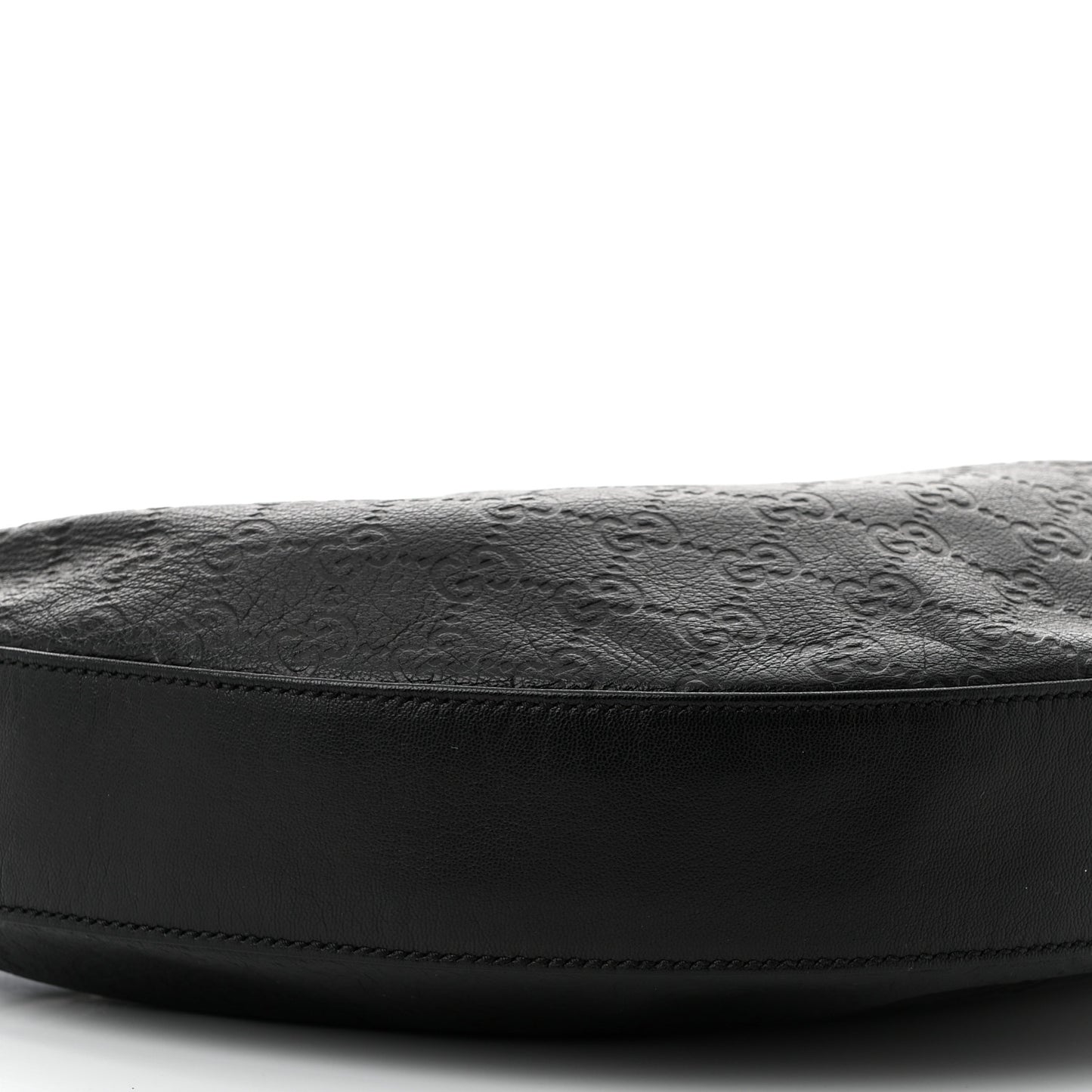 Guccissima Half Moon Bamboo Ring Hobo Black