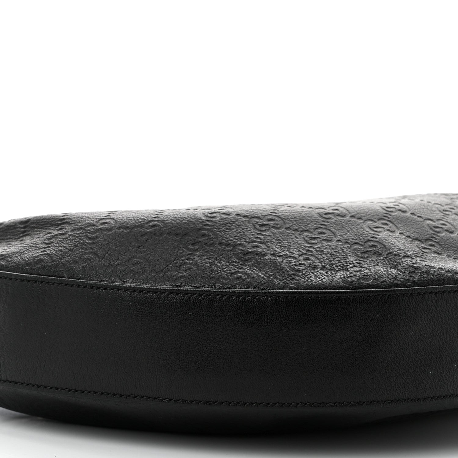 Gucci Guccissima Half Moon Bamboo Ring Hobo Black 9 of 11