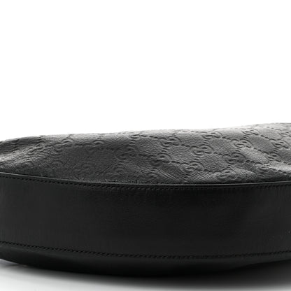 Gucci Guccissima Half Moon Bamboo Ring Hobo Black 9 of 11