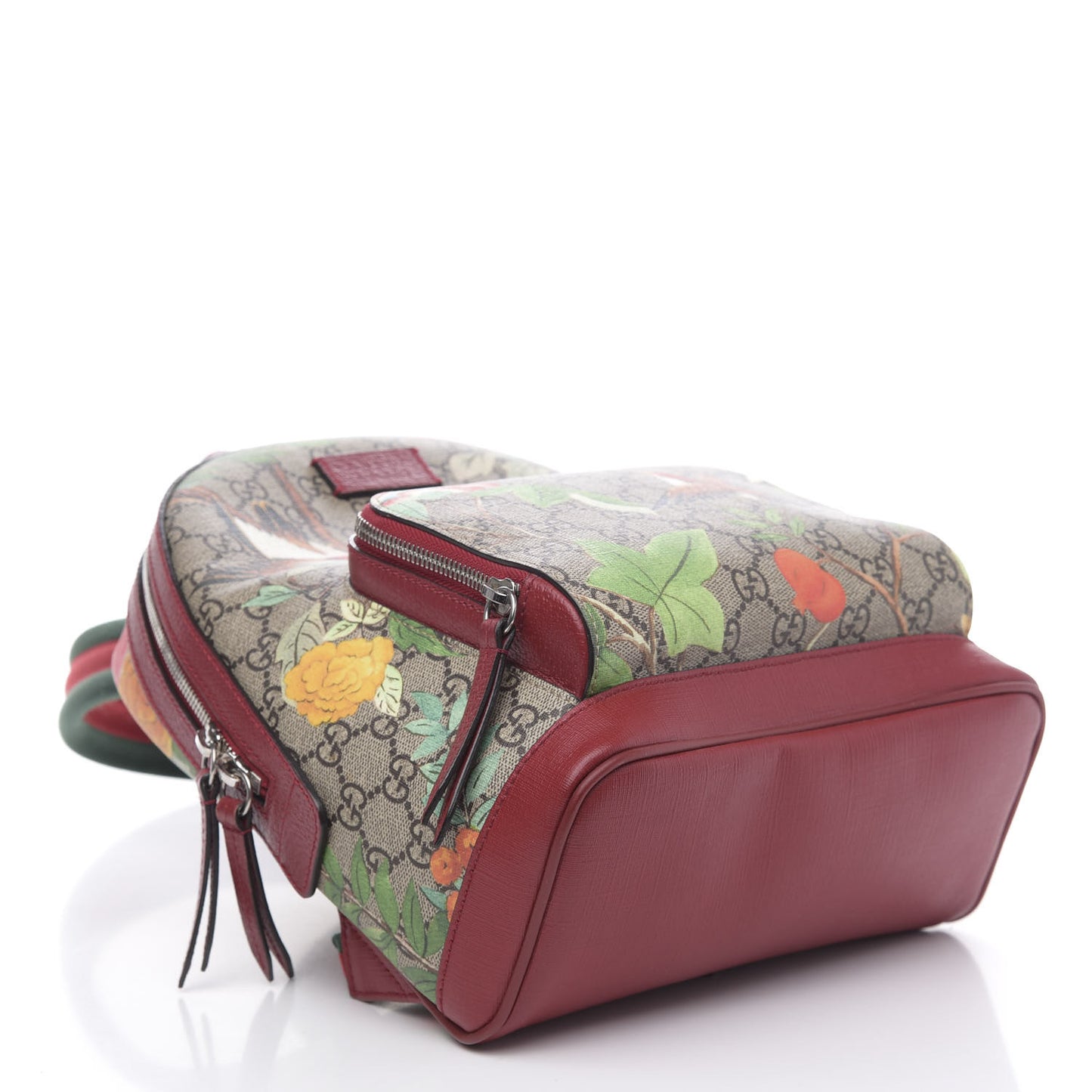 GG Supreme Monogram Tian Web Small Day Backpack Beige Multicolor Red