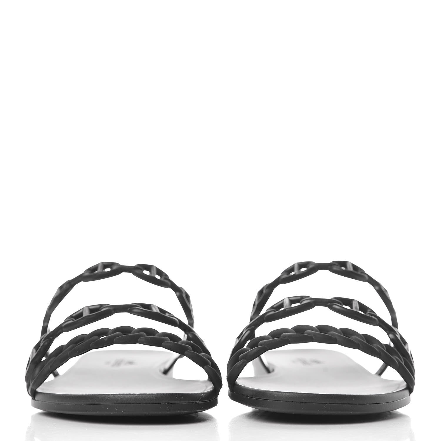 Hermes Rubber Chaine d'Ancre Rivage Sandals 35 Black 2 of 8