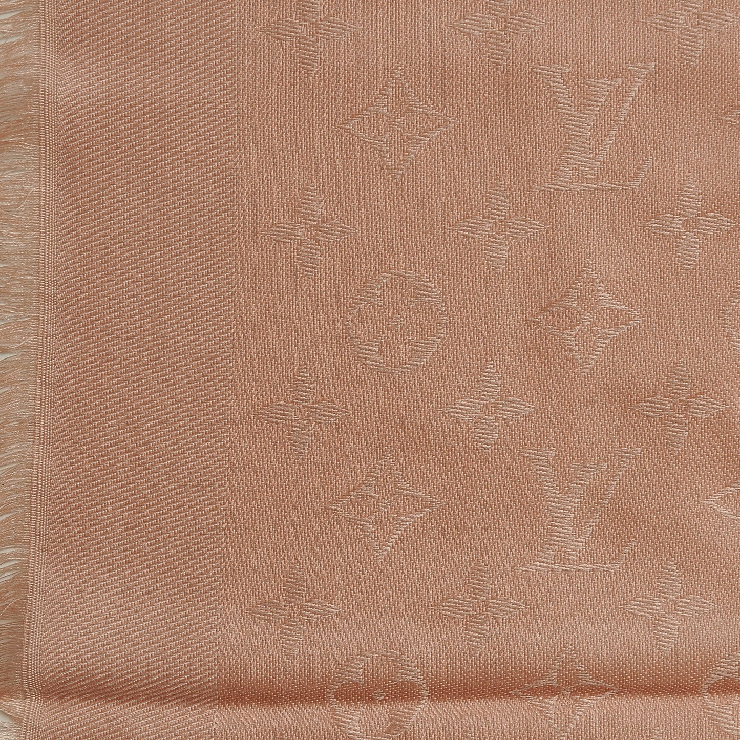 Silk Wool Monogram Shawl Natural
