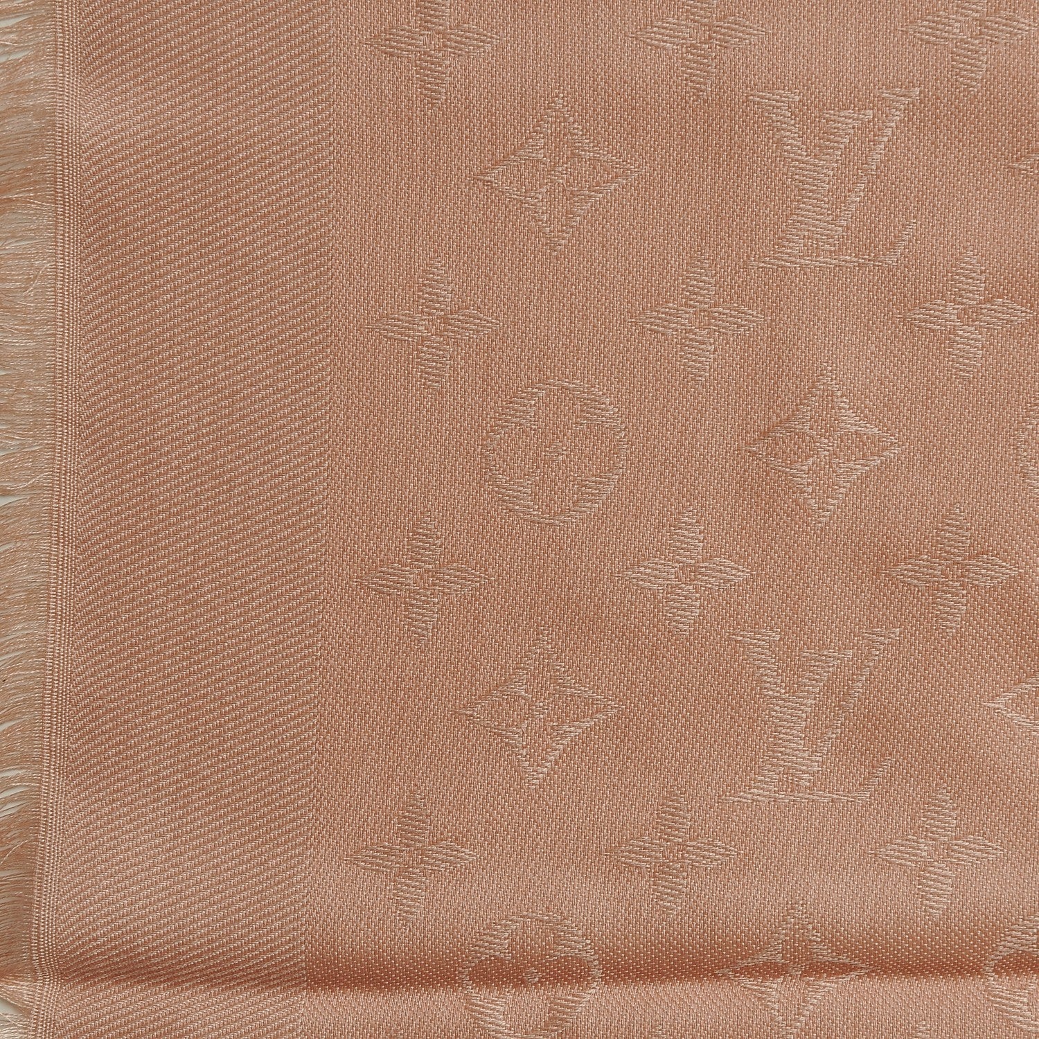 Louis Vuitton Silk Wool Monogram Shawl Natural 3 of 4