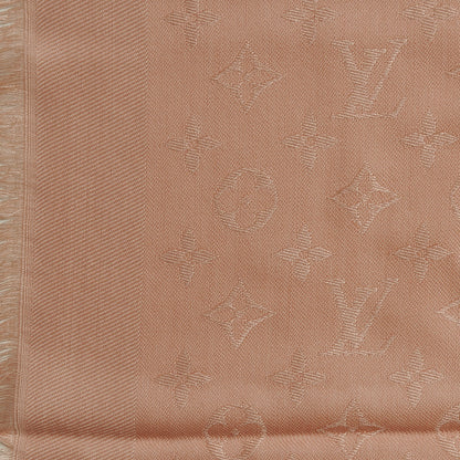 Louis Vuitton Silk Wool Monogram Shawl Natural 3 of 4