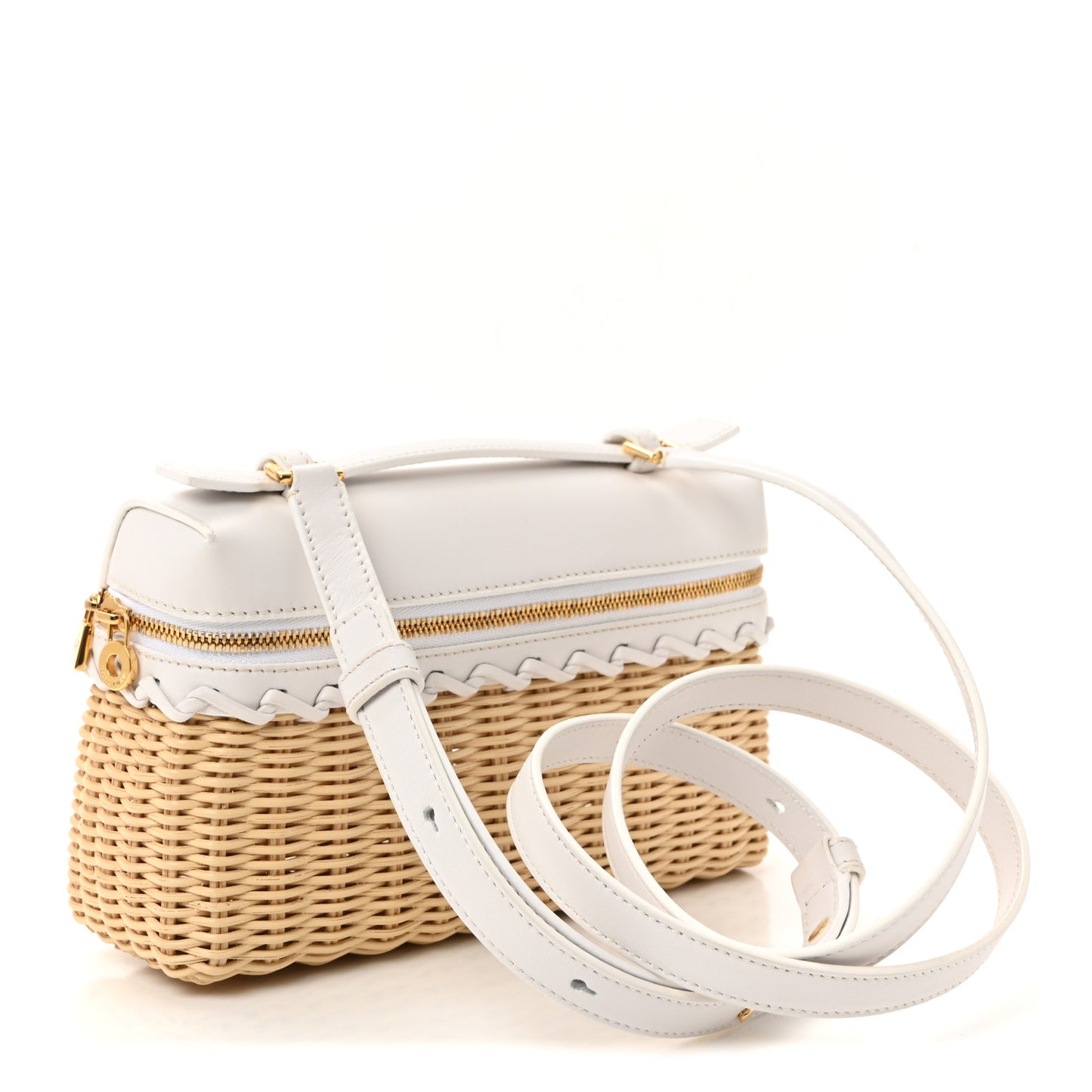 Wicker Calfskin L19 Extra Pocket Pouch White