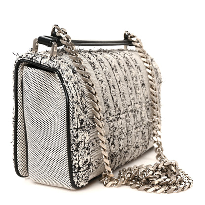 Burberry Lambskin Needle Punch Quilted Check Small Lola Bag White Black 3 of 10