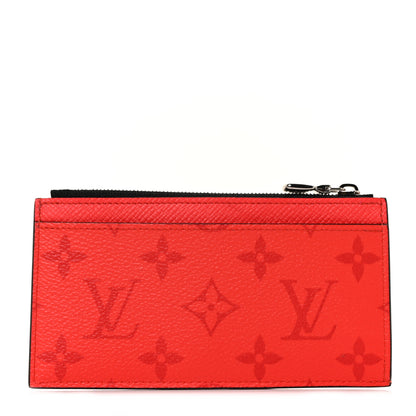 Louis Vuitton Taigarama Coin Card Holder Fire Red 1 of 9