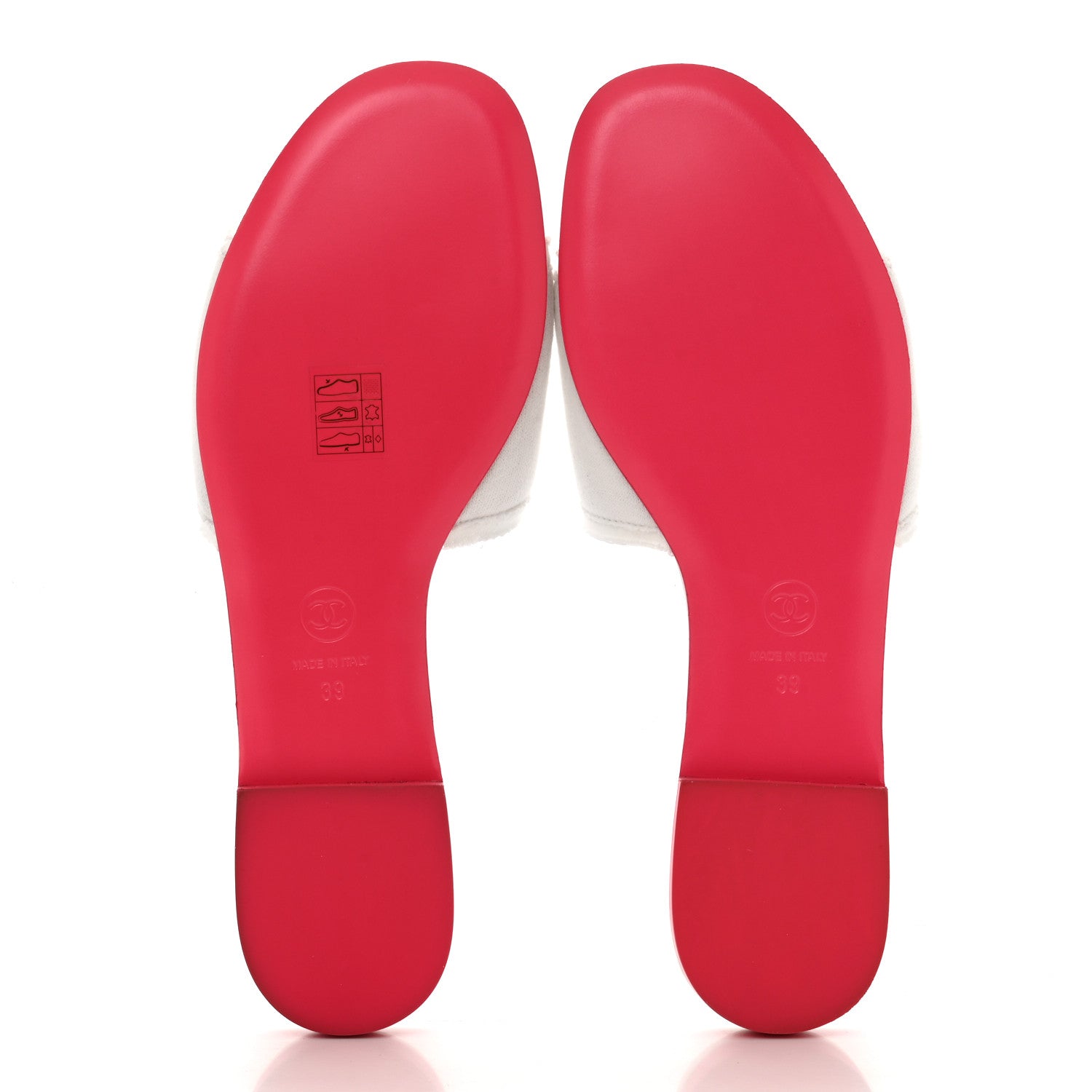 Chanel Jersey Knit CC Mules 39 White Fuchsia 5 of 10