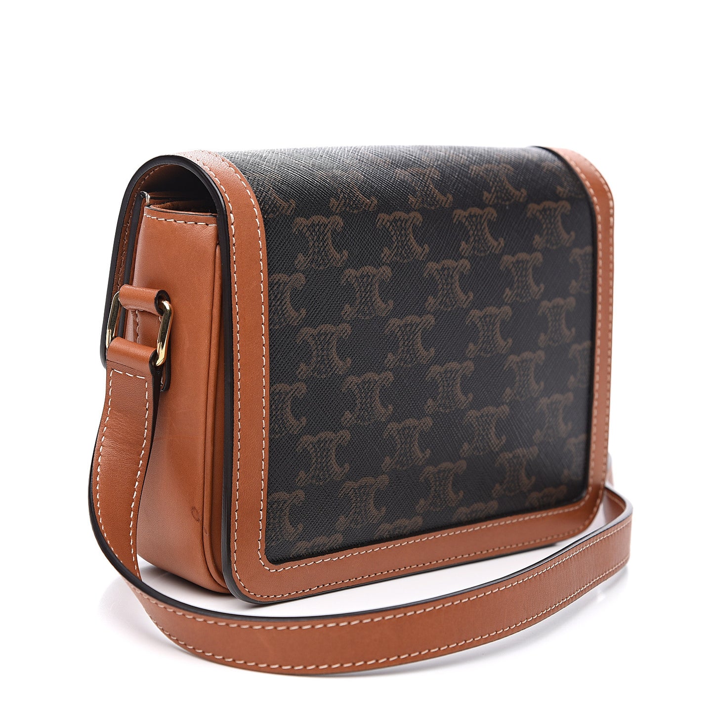 Calfskin Triomphe Canvas Teen Triomphe Bag Tan