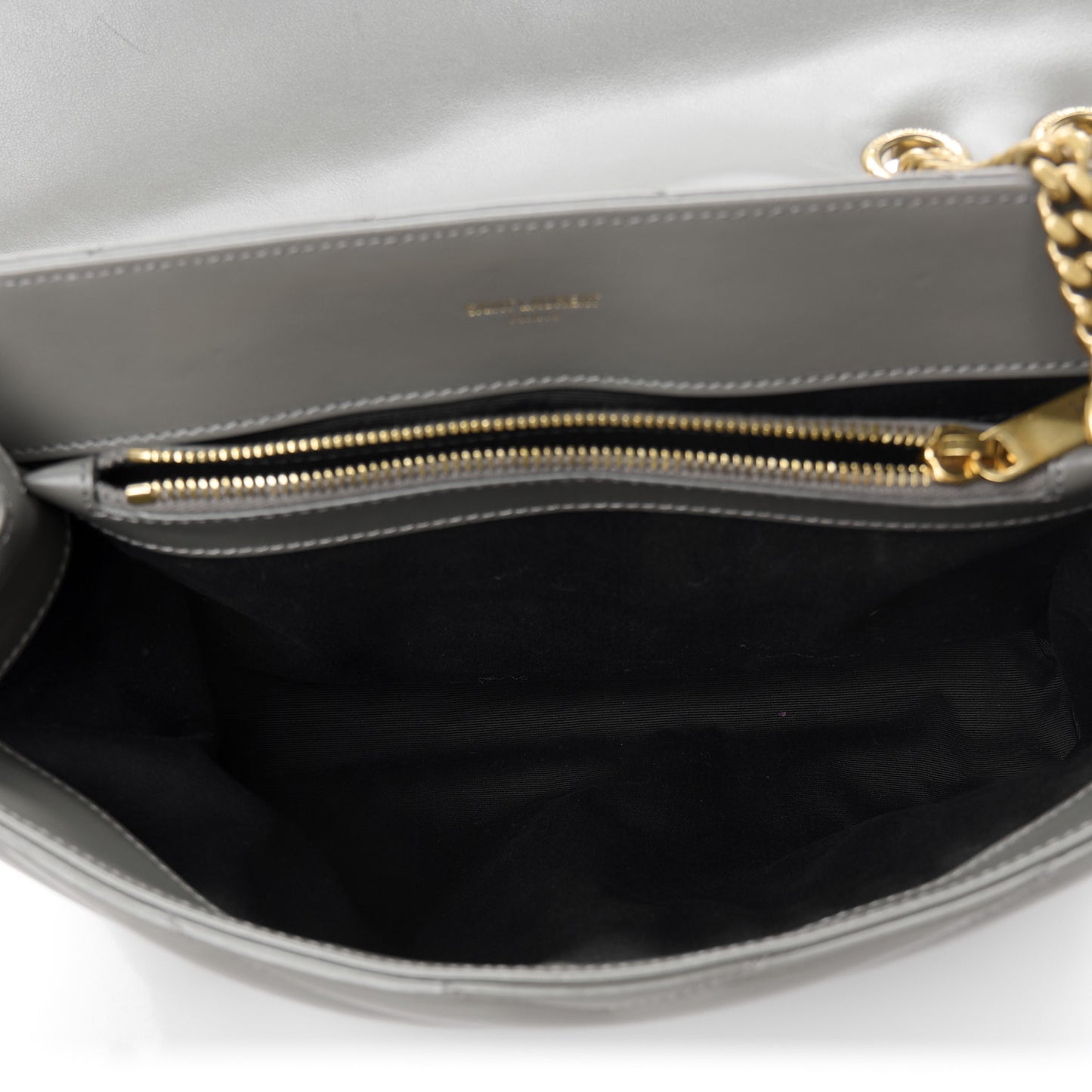 Calfskin Y Quilted Monogram Medium Loulou Chain Satchel Pebble