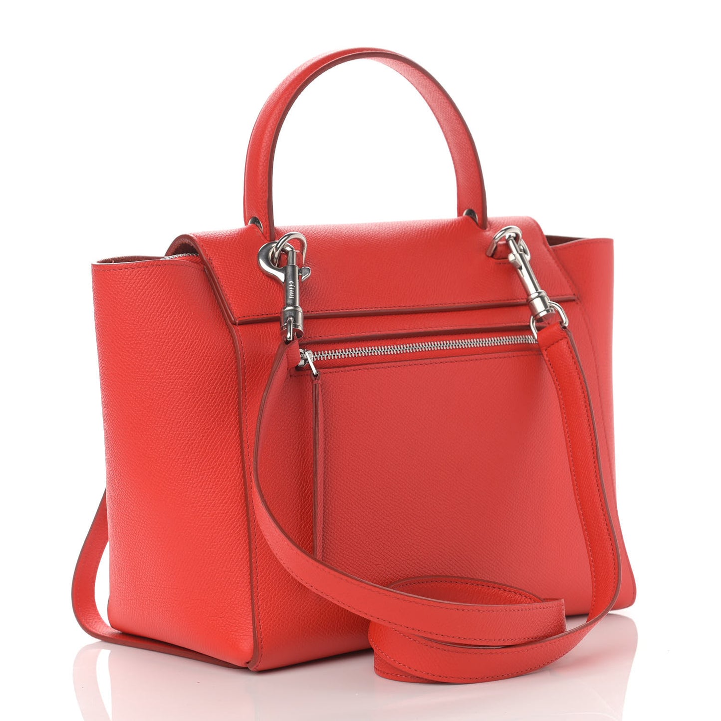 Grained Calfskin Micro Belt Bag Bright Red