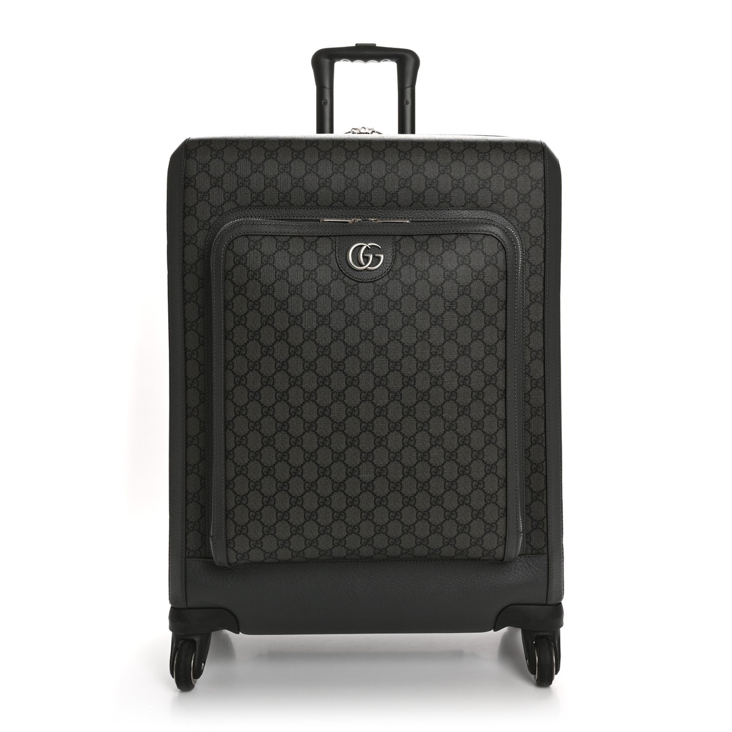 GG Supreme Monogram Medium Savoy Trolley Grey Black Graphite Grey