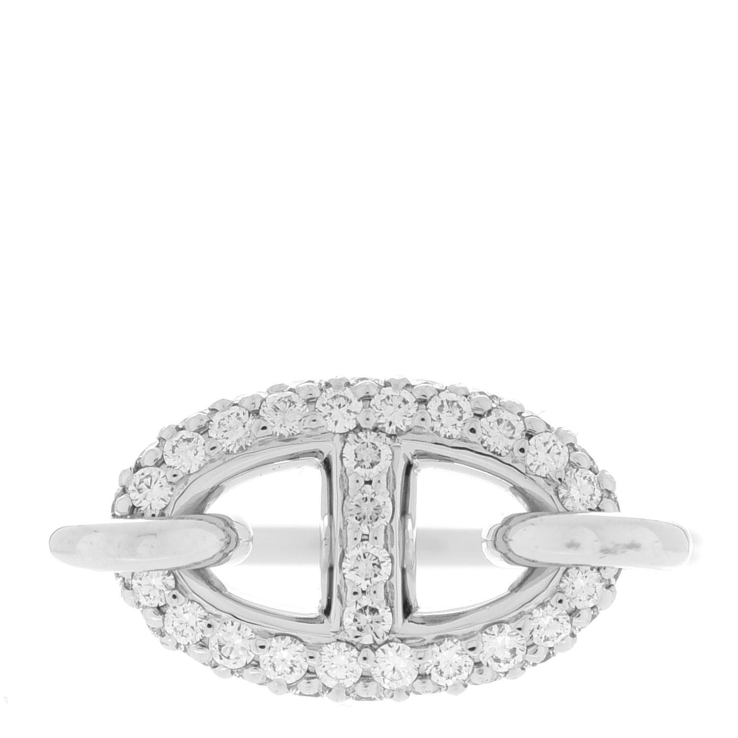 Hermes 18K White Gold Diamond Farandole Ring 50 5.25 1 of 5