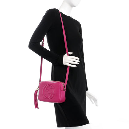 Gucci Pebbled Calfskin Small Soho Disco Bag Bright Bougainvillea 2 of 7
