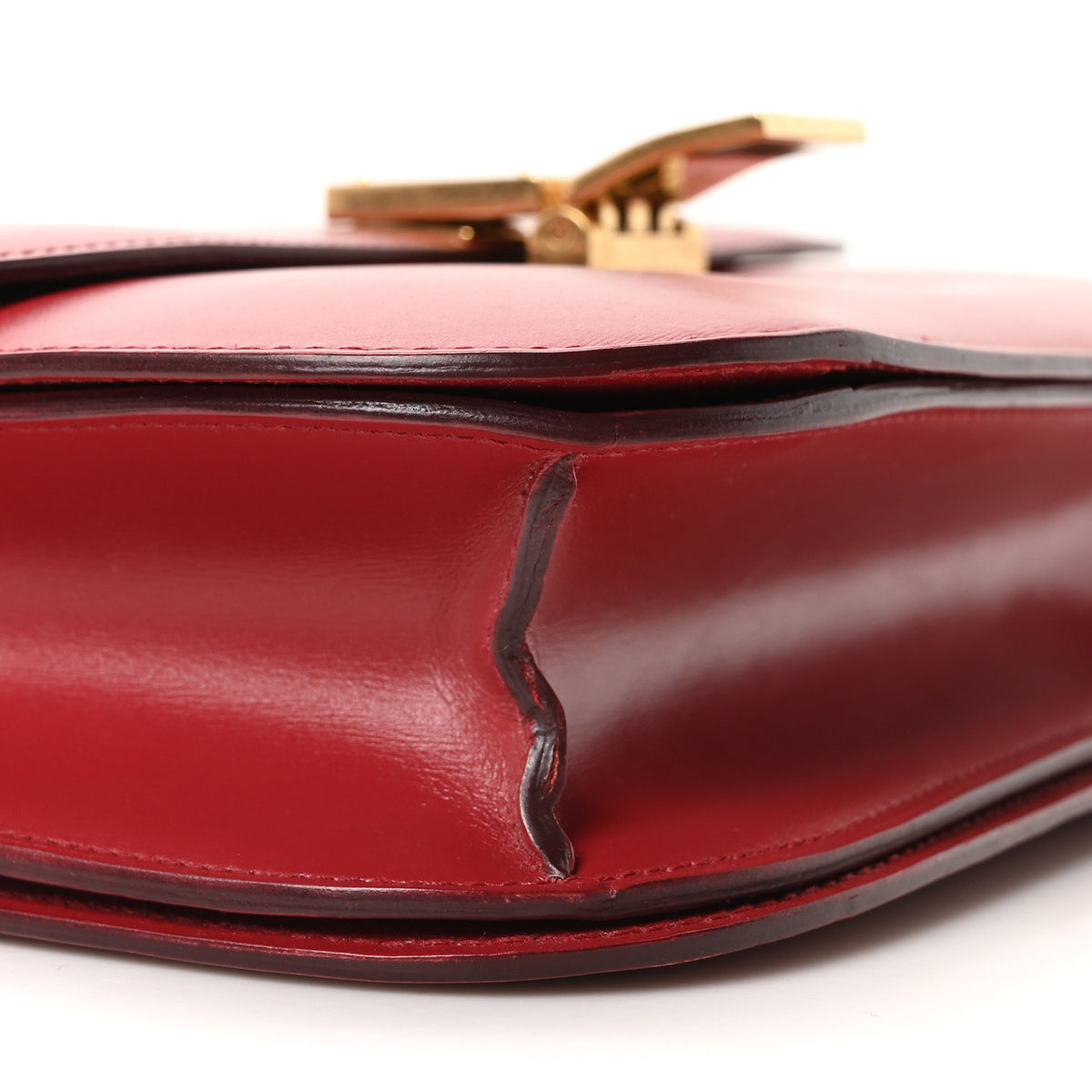 Celine Box Calfskin Medium Classic Box Flap Bag Red 9 of 10