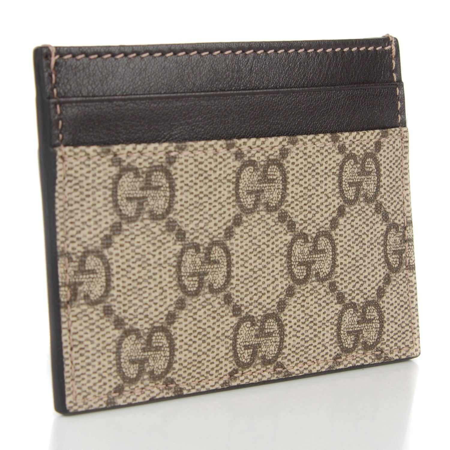 Gucci GG Supreme Monogram Card Holder Dark Brown 3 of 6