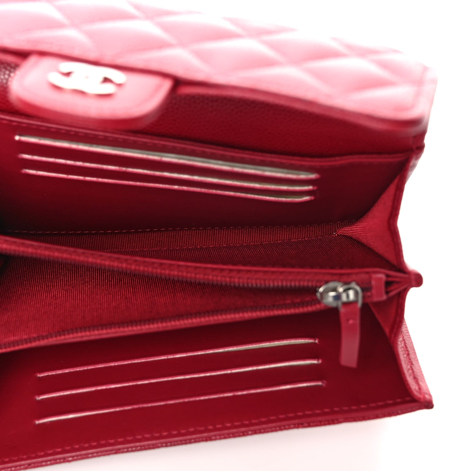 Chanel Caviar Quilted Medium Flap Wallet Dark Pink 5 of 8