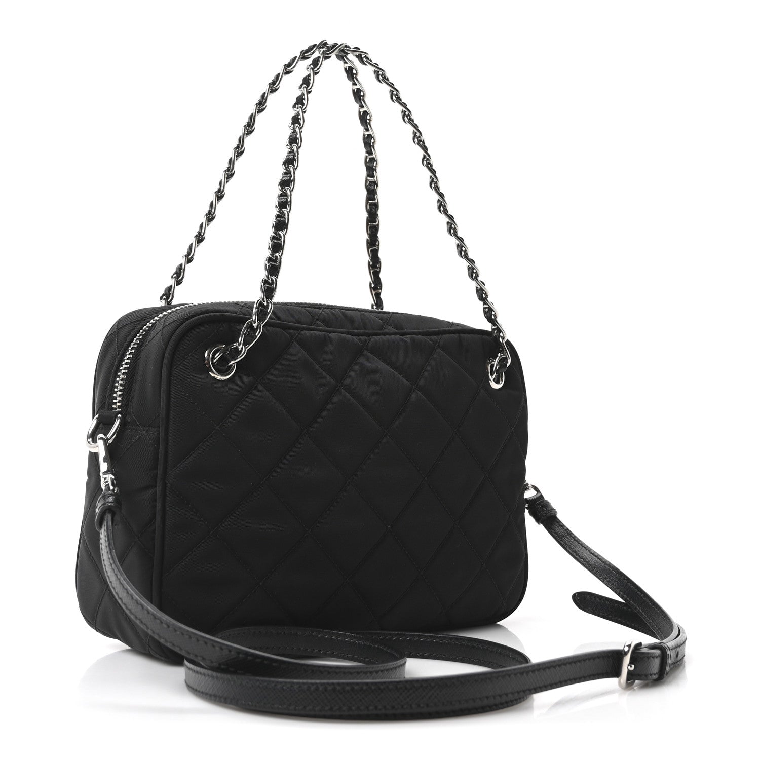 Prada Nylon Tessuto Impuntu Quilted Bandoliera Crossbody Bag Black 3 of 10