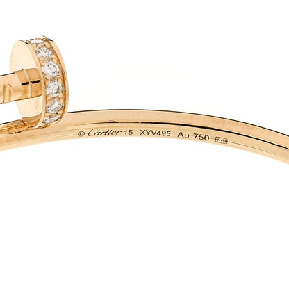 Cartier 18K Yellow Gold Diamond Small Juste Un Clou Bracelet 15 4 of 5