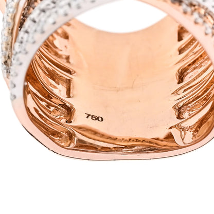 Parker & West by FASHIONPHILE 18K Rose White Gold Diamond 4.90ctw Elongated Crossover Ring 54 7 5 of 5