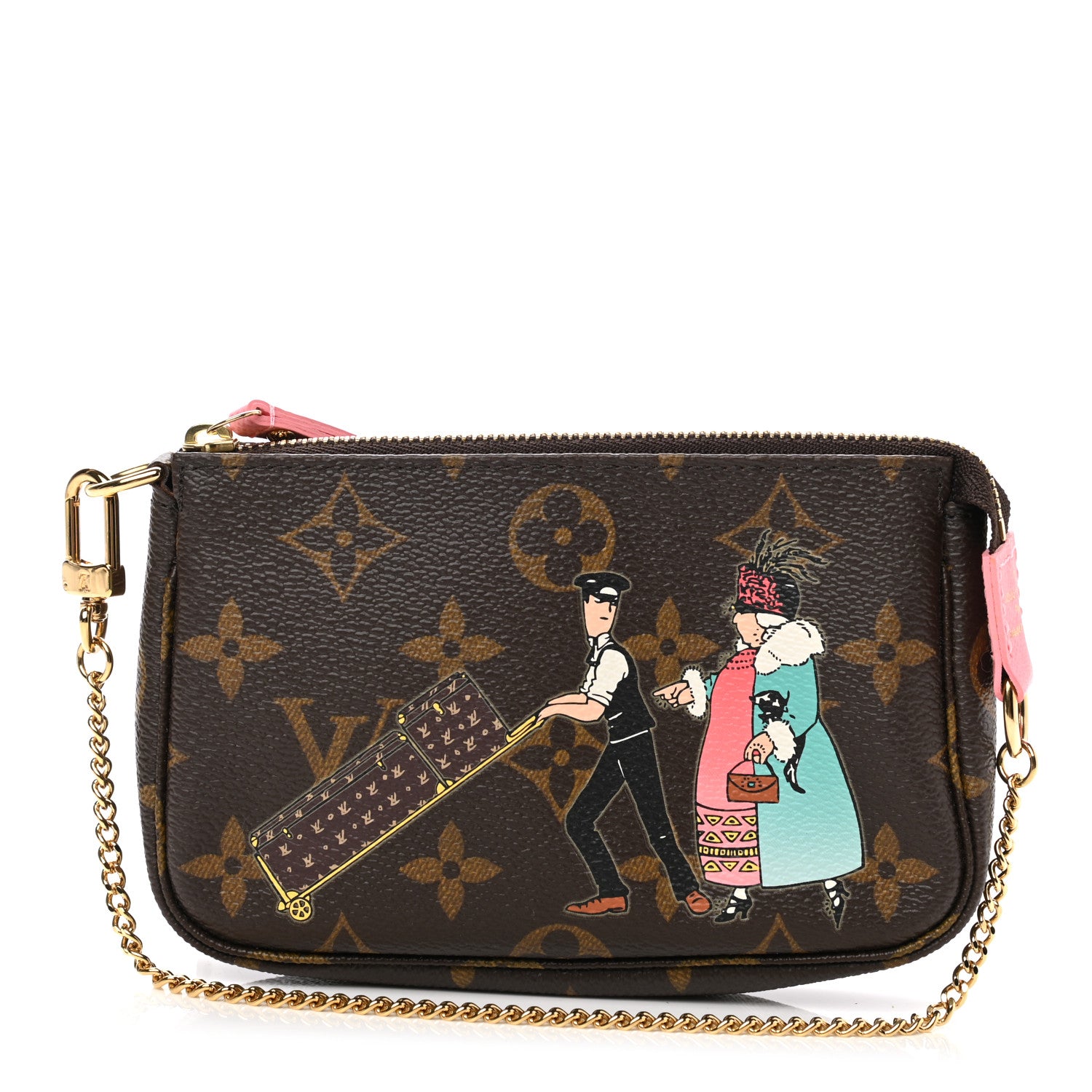 Louis Vuitton Monogram Illustre Mini Pochette Accessories Rose 1 of 8