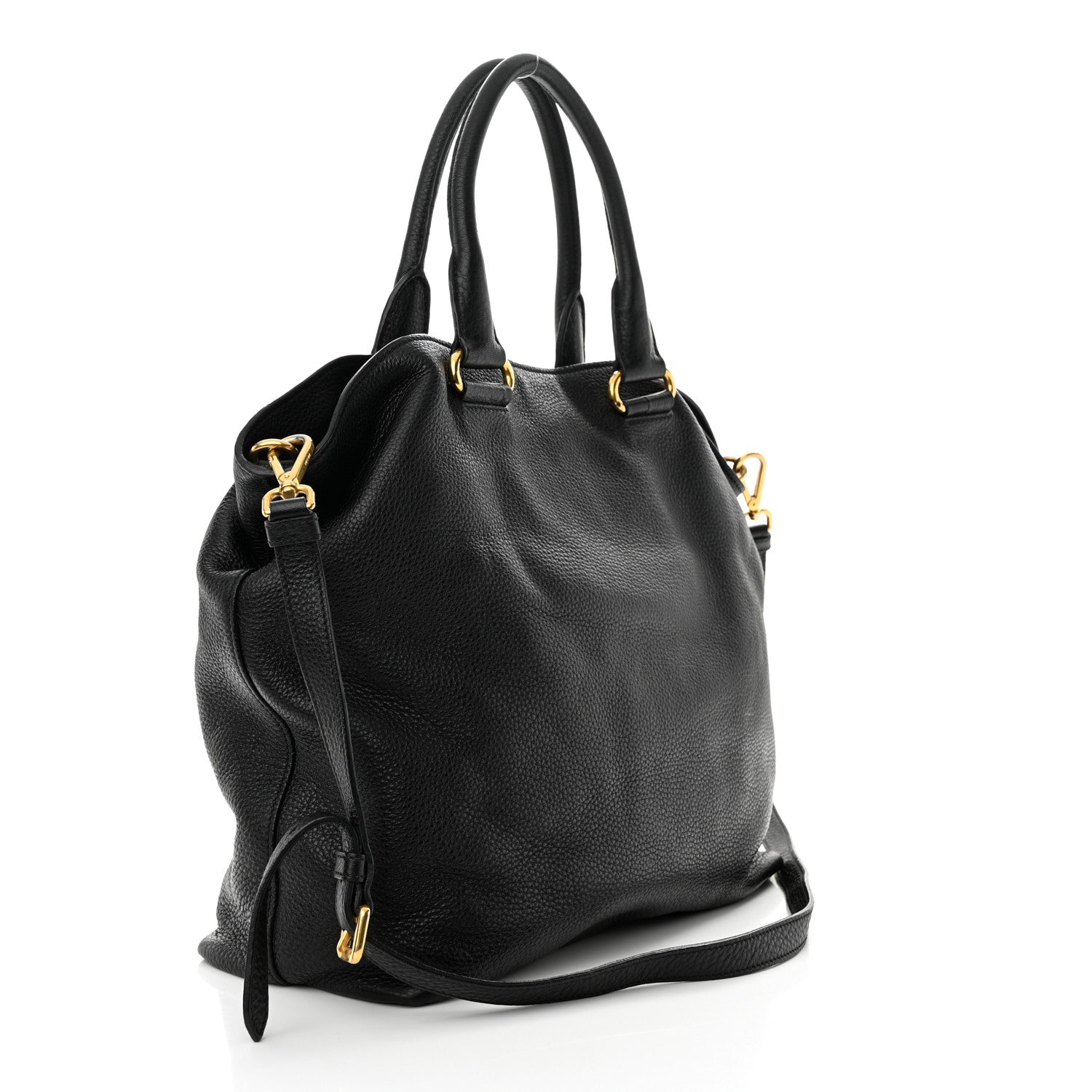 Prada Vitello Daino Shopping Tote Black 3 of 9