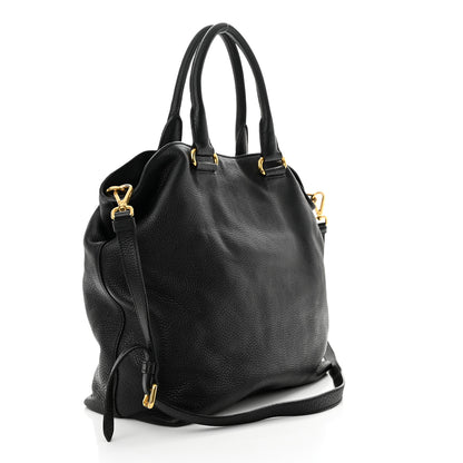 Prada Vitello Daino Shopping Tote Black 3 of 9