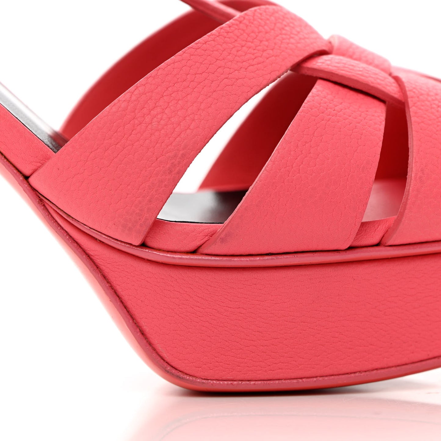 Grained Calfskin Tribute 75 Platform Sandals 39.5 Rose Clair