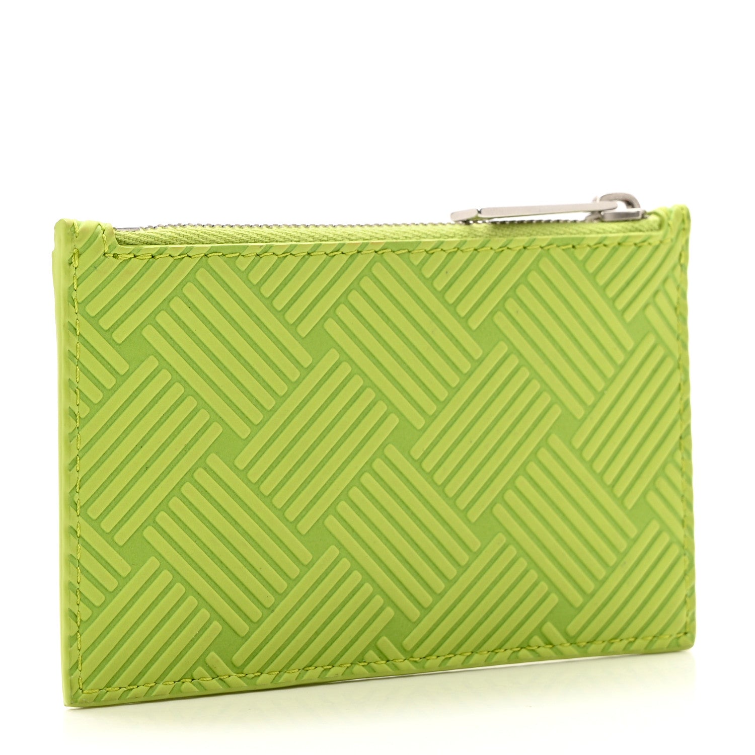 Bottega Veneta Nappa Embossed Intrecciato Zipped Card Case Kiwi 3 of 8