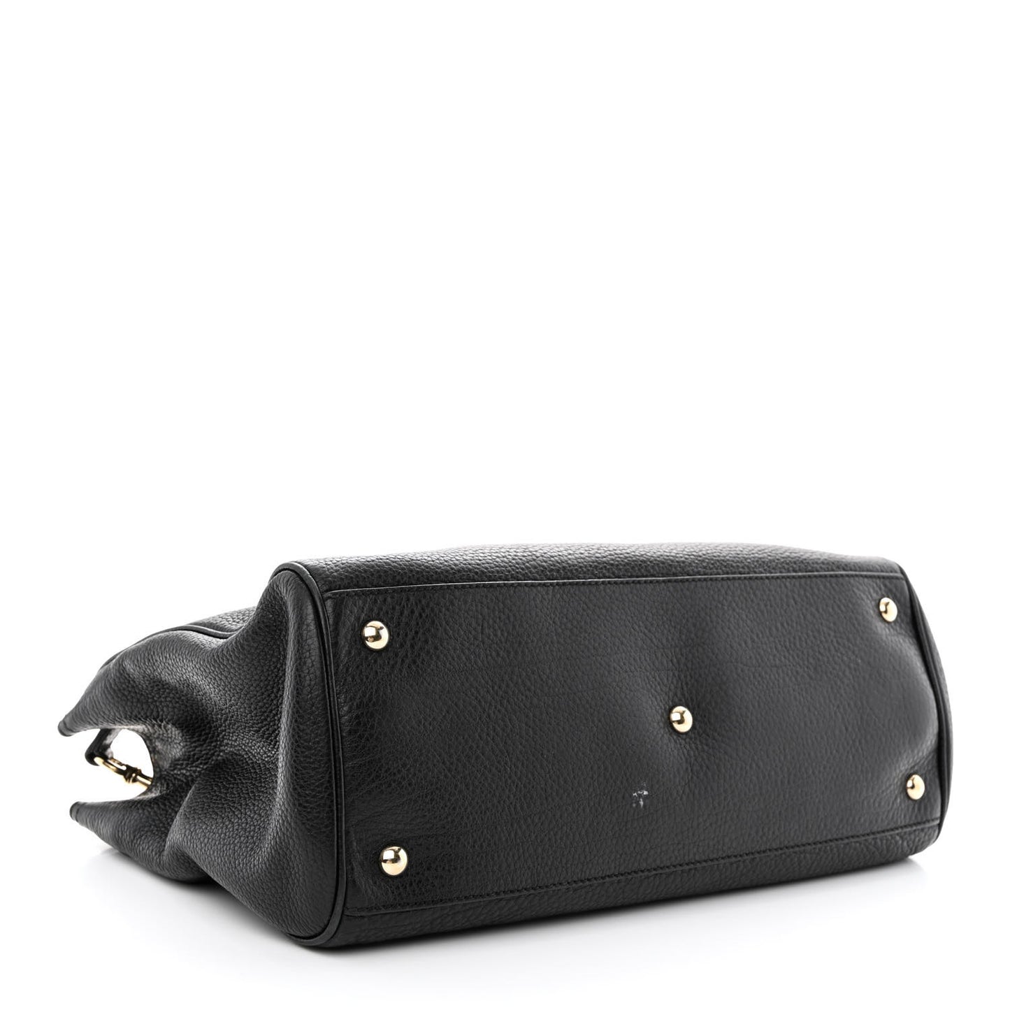 Pebbled Calfskin Medium Bamboo Shopper Tote Black