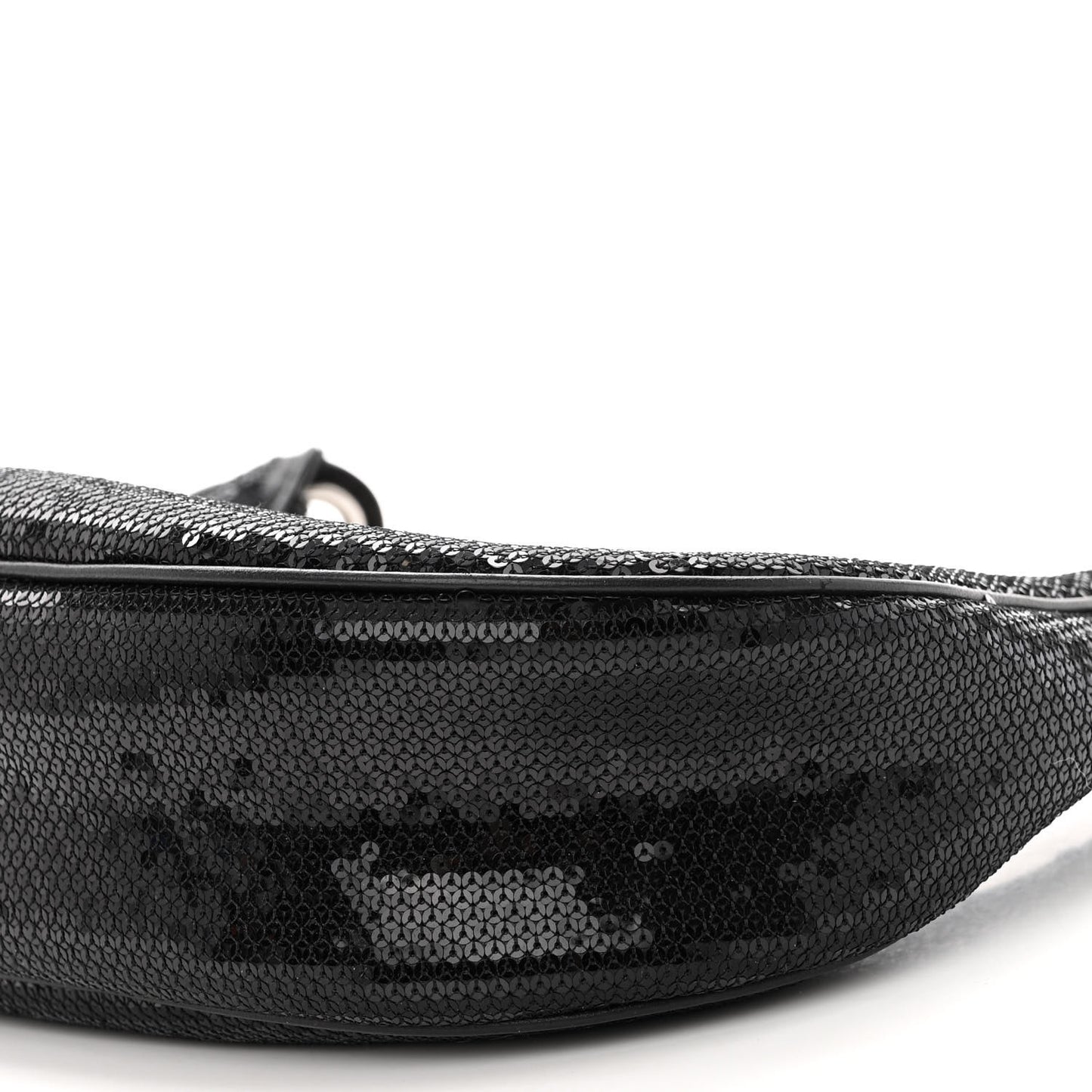 Sequin Medium Chain Ava Shoulder Bag Black