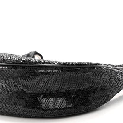 Celine Sequin Medium Chain Ava Shoulder Bag Black 9 of 9