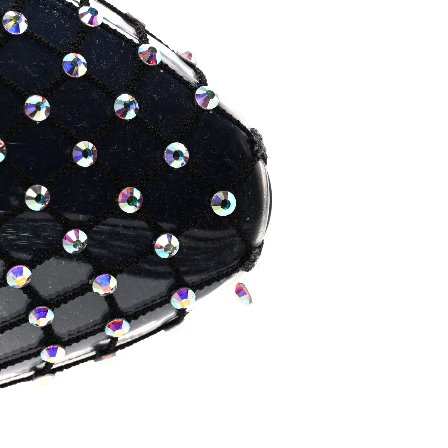 Saint Laurent Mesh Crystal 68 Knee High Boots 40 Black 7 of 8