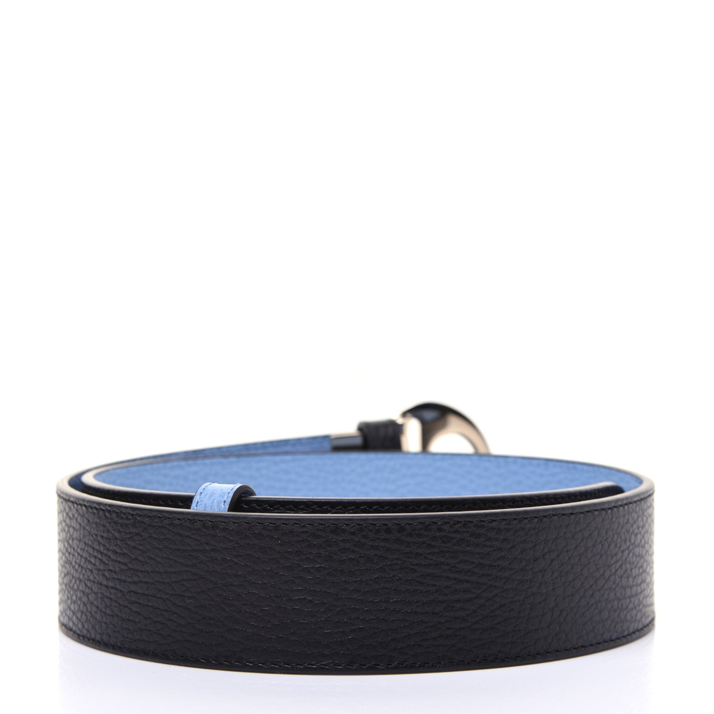 Dollar Calfskin 1973 Reversible Belt 80 32 Black Mineral Blue