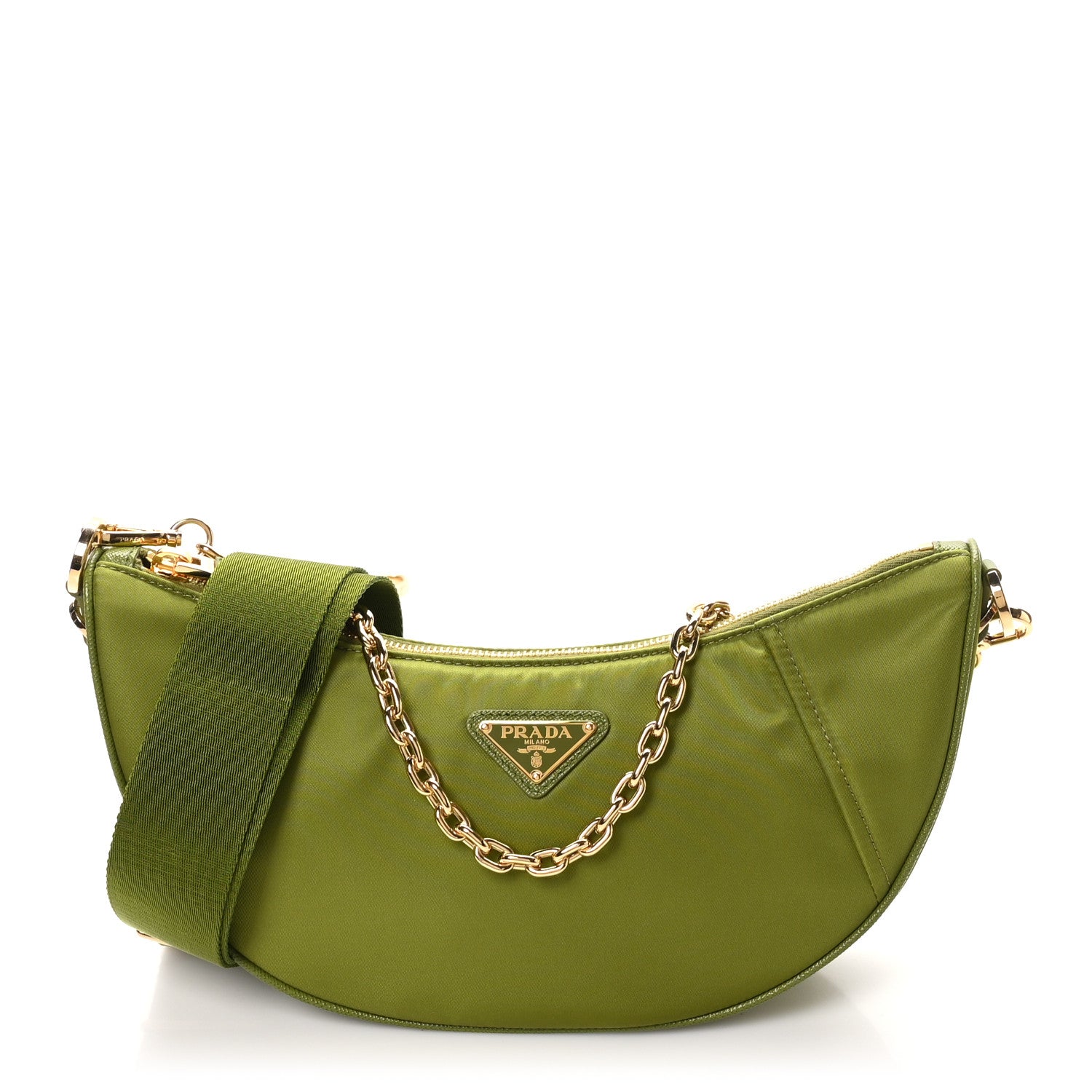 Prada Re-Nylon Demi-lune Shoulder Bag Ivy Green 1 of 9