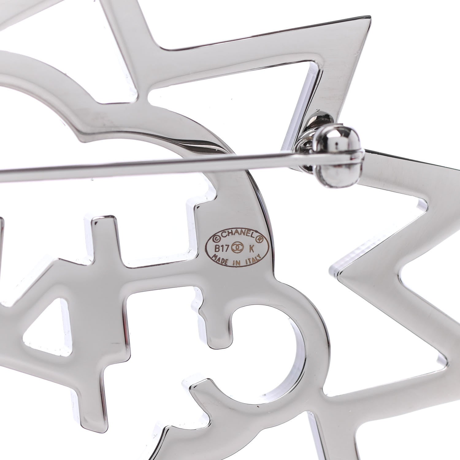 Chanel Ruthenium Crystal CC Brooch Red Yellow 3 of 3