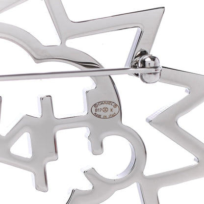 Chanel Ruthenium Crystal CC Brooch Red Yellow 3 of 3