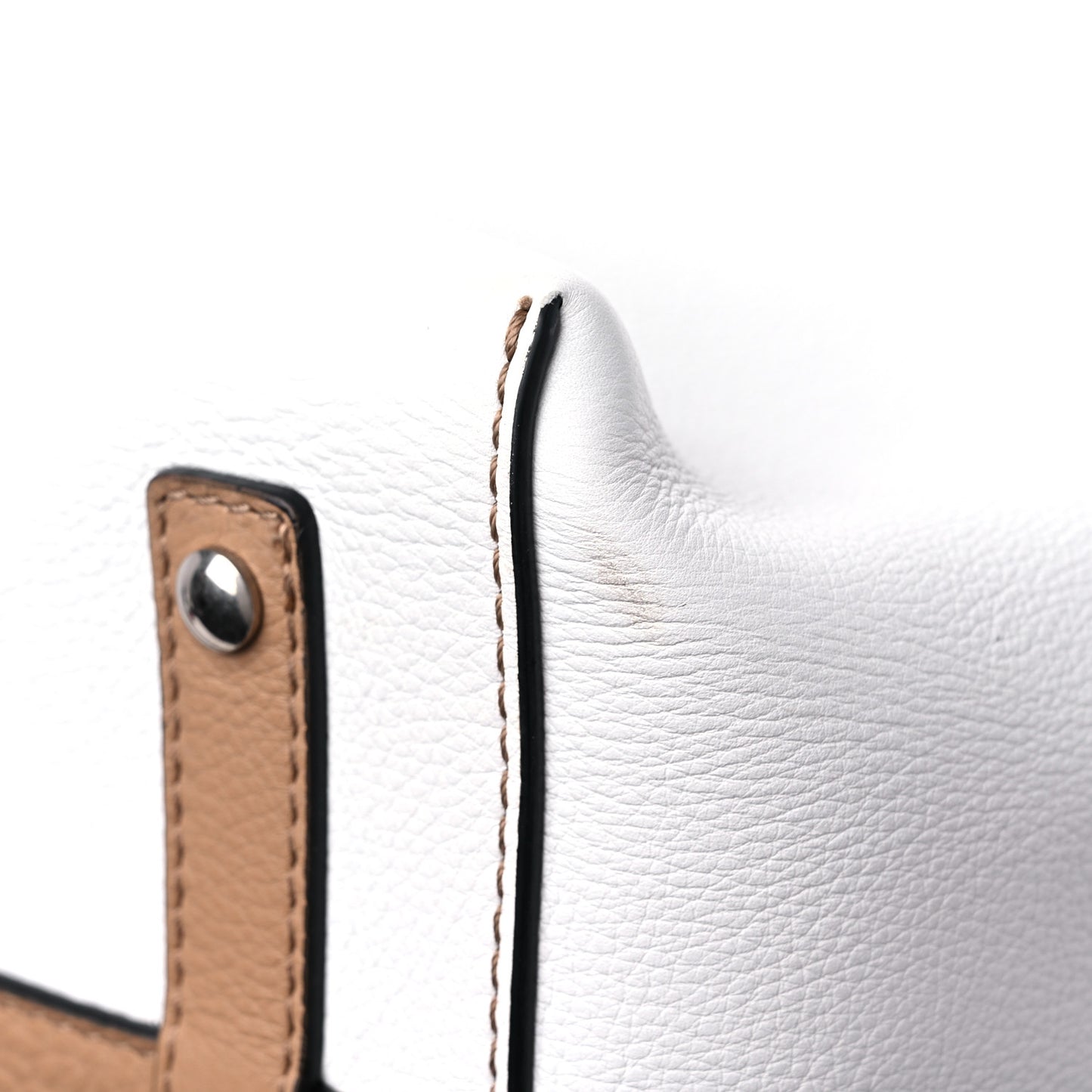 Soft Grain Calfskin Medium Belt Bag Light Camel Chalk White