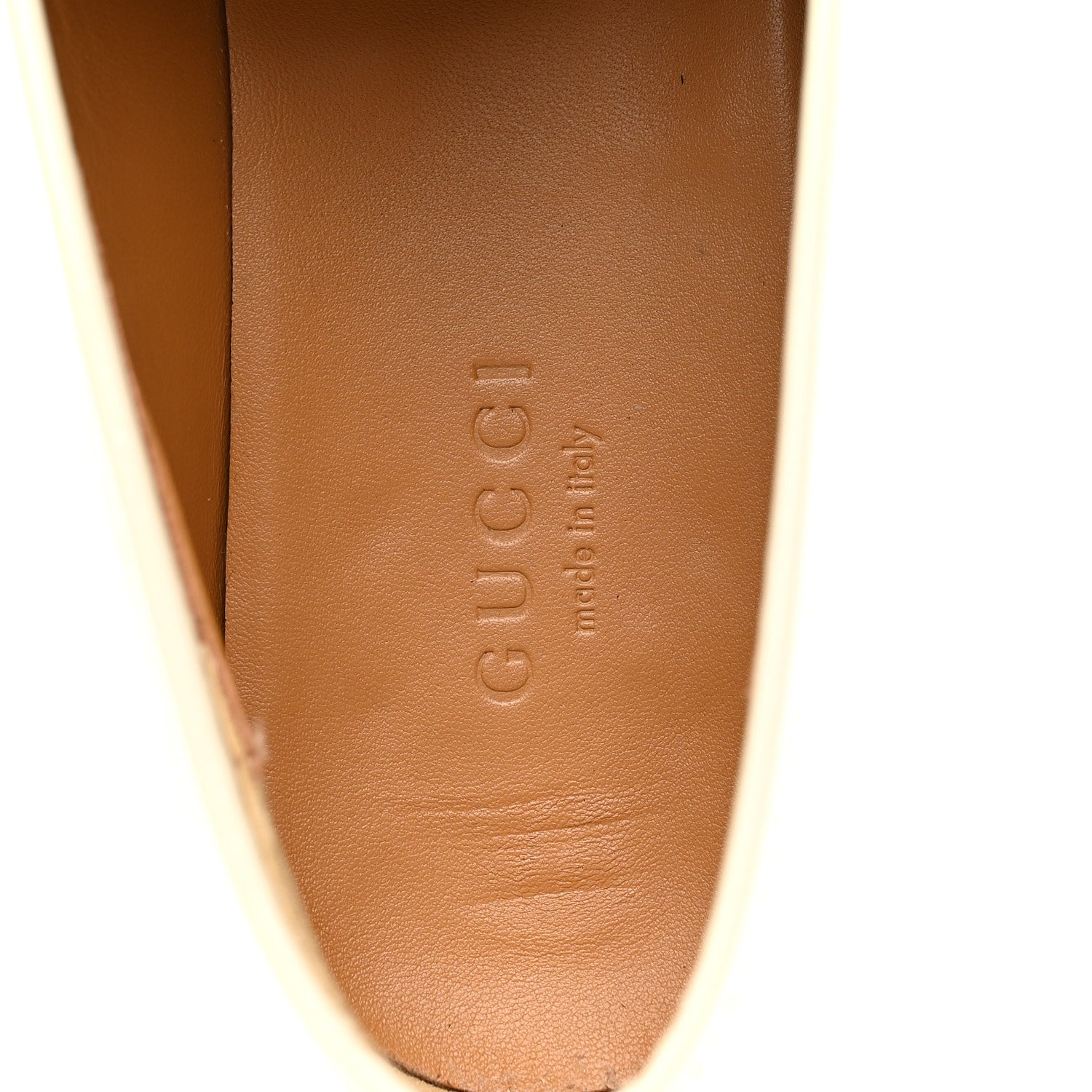 Gucci Vitello Vernice Soft Womens Jordaan Loafers 38 New Ivoire 8 of 10