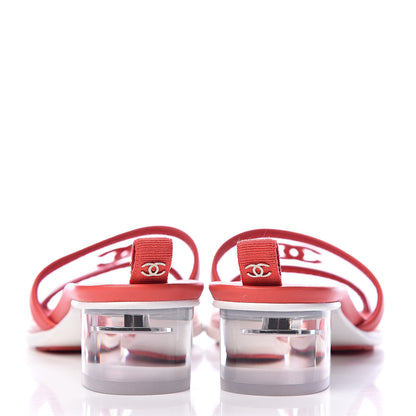 Chanel Lambskin PVC Mule Transparent 38 Red 5 of 10