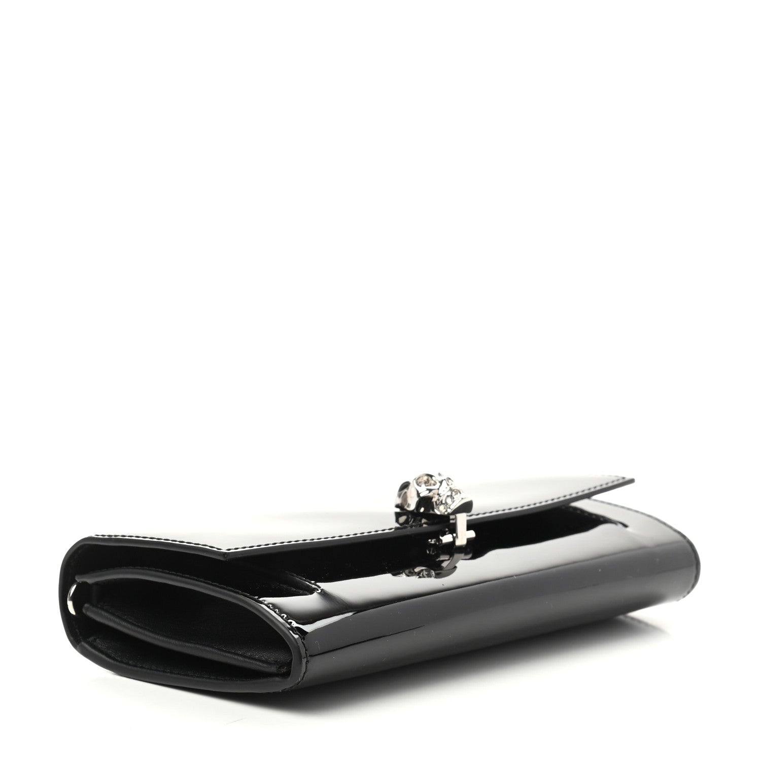Alexander McQueen Patent Skull Wallet on Chain Black 4 of 6
