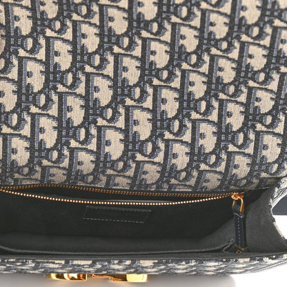 Christian Dior Oblique 30 Montaigne Flap Bag Blue 5 of 10