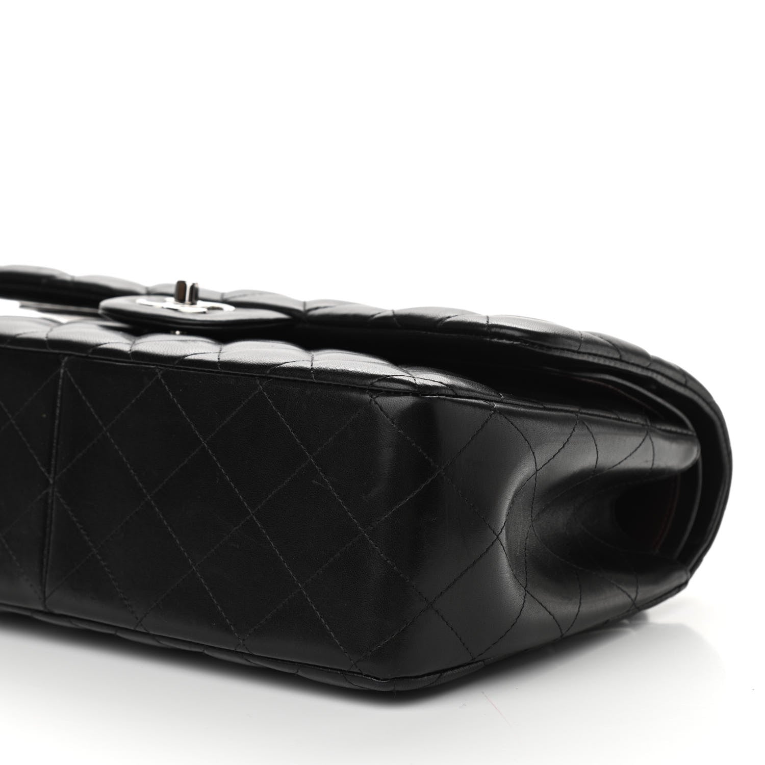 Chanel Lambskin Quilted Jumbo Double Flap Black 9 of 10