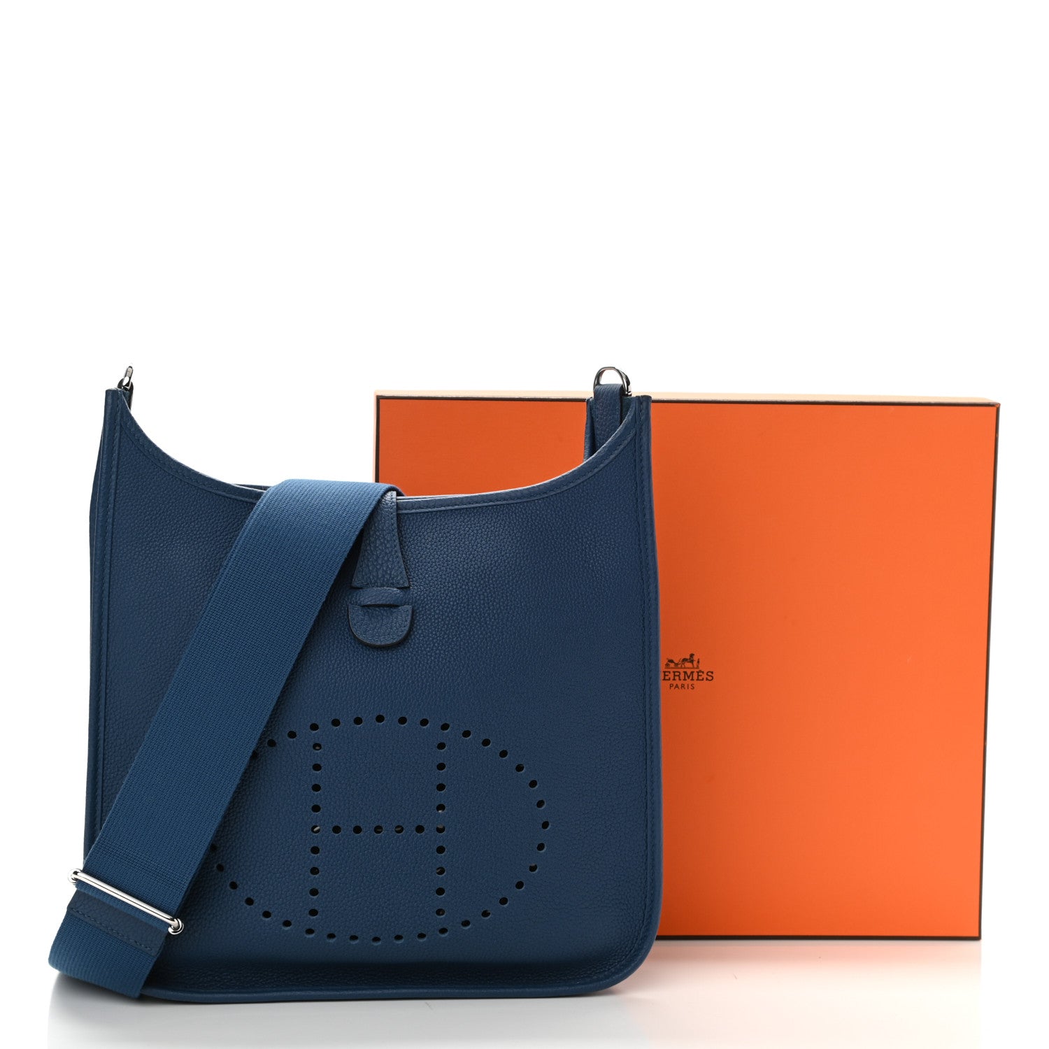 Hermes Taurillon Clemence Evelyne III PM Deep Blue 10 of 10