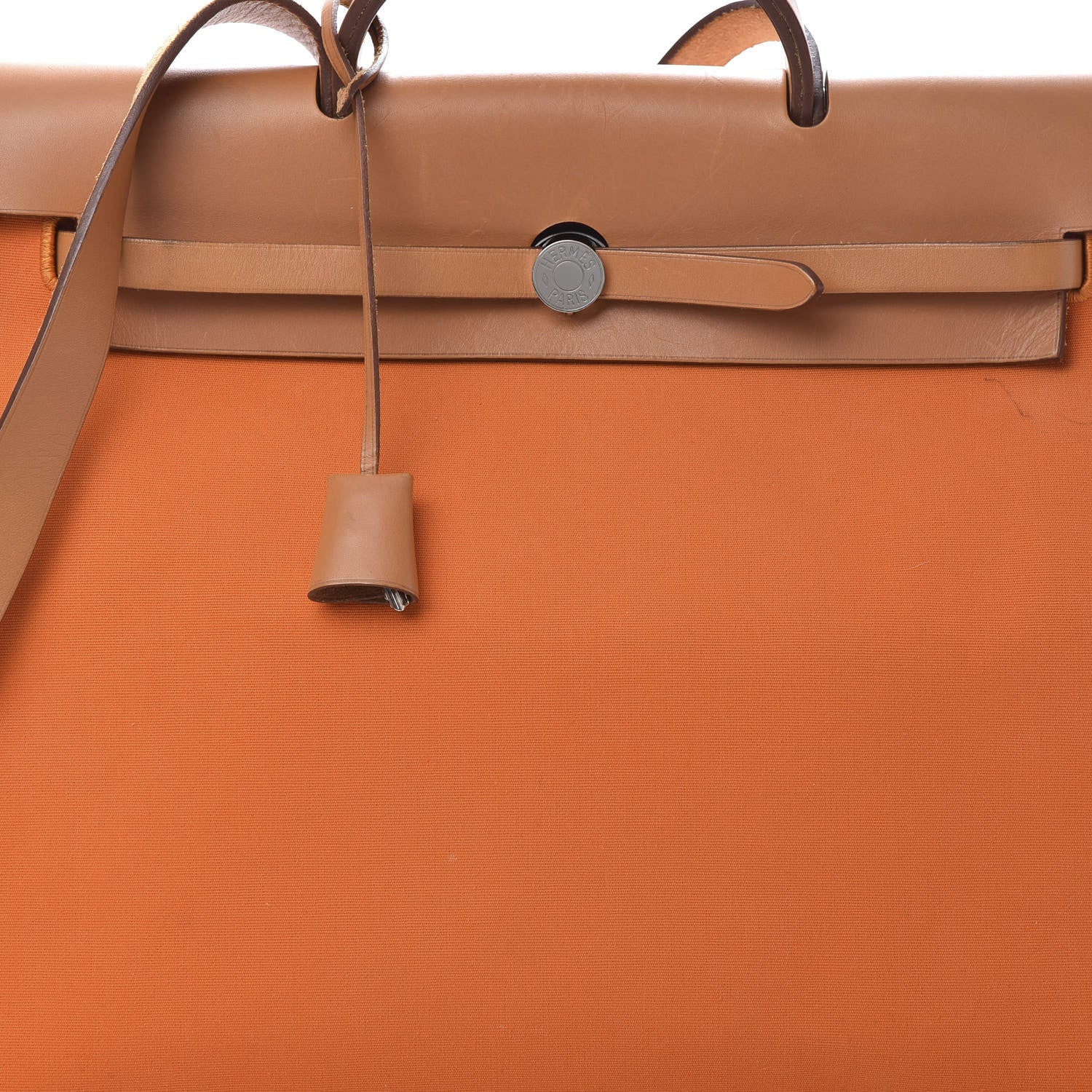 Hermes Vache Hunter Toile Herbag Zip 39 PM Orange 10 of 19