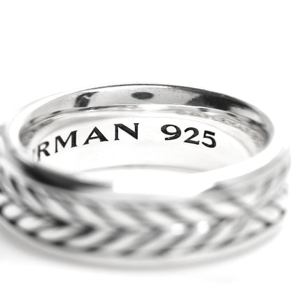 David Yurman Sterling Silver Tigers Eye Mens Chevron Band Ring 62 10 4 of 4
