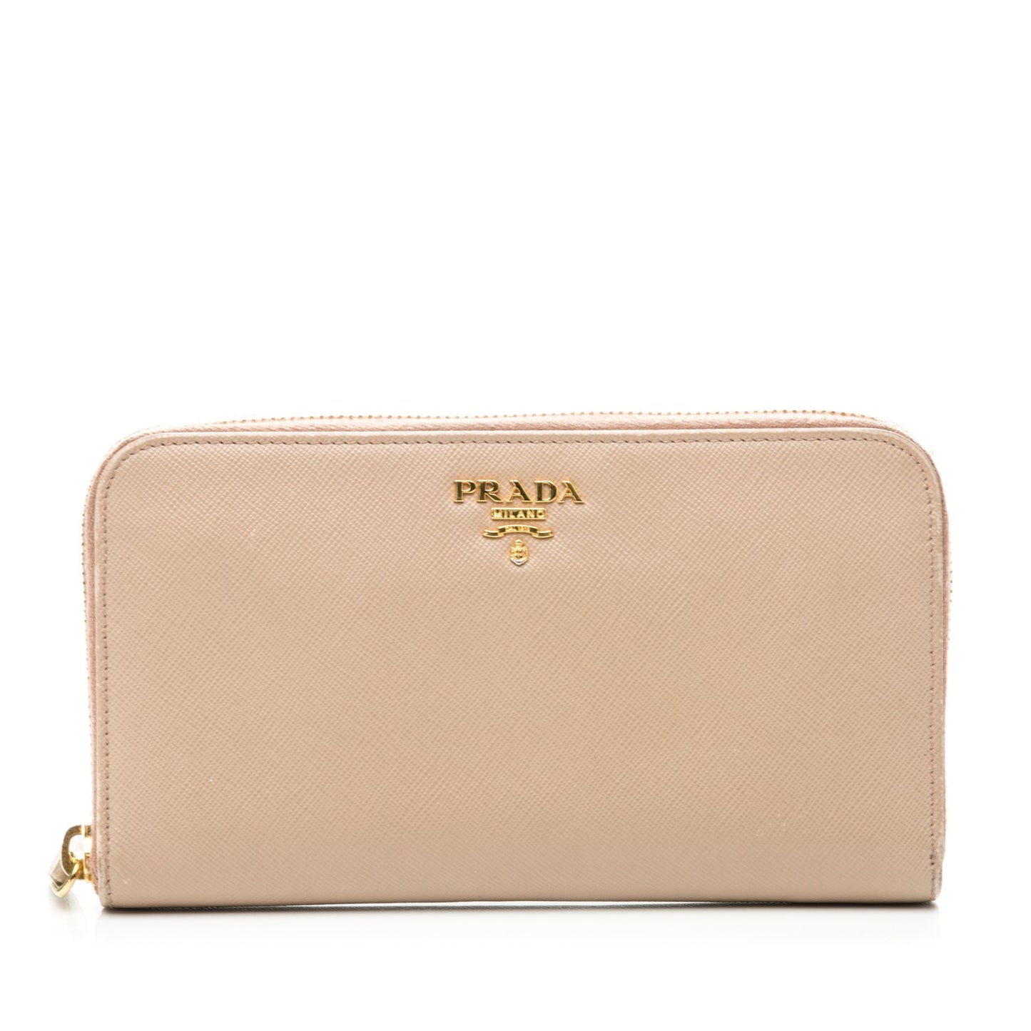 Saffiano Metal Zip Around Wallet Cammeo