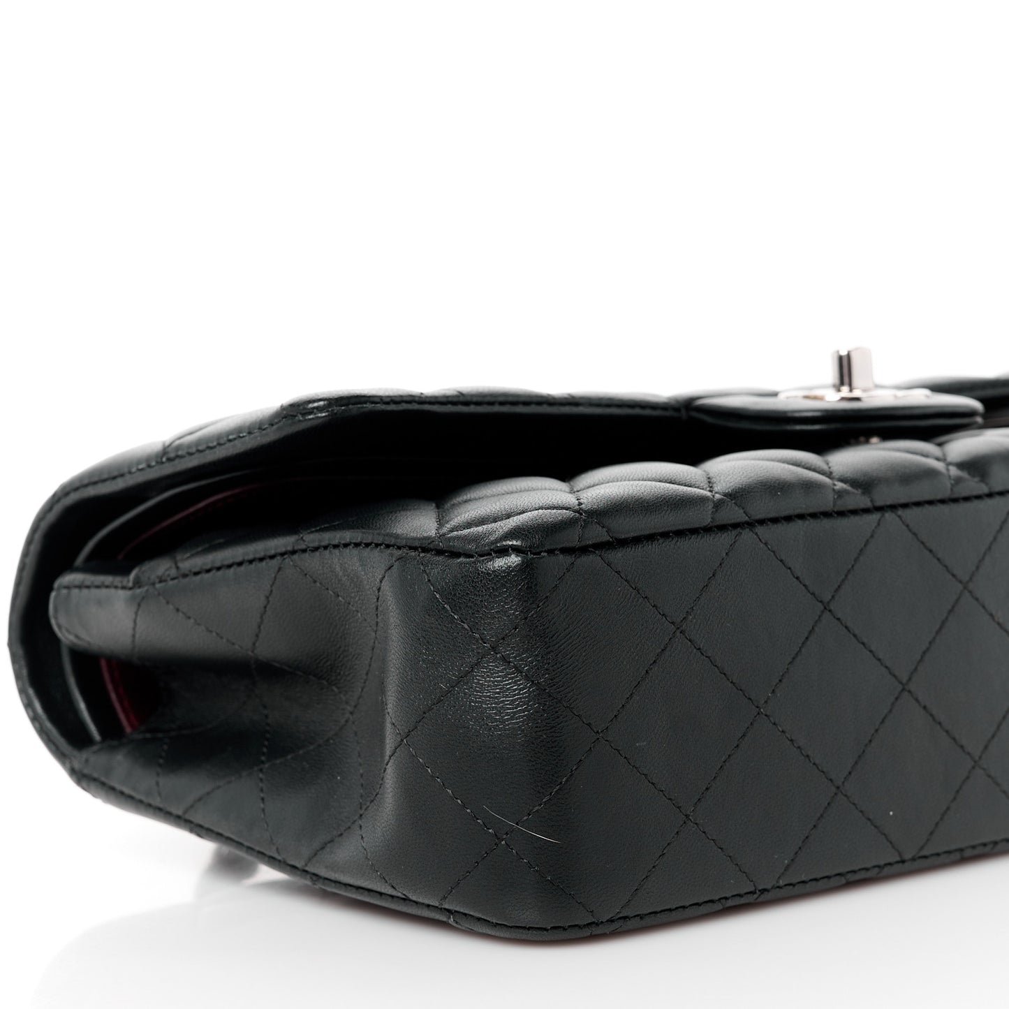 Grain De Poudre Matelasse Chevron Monogram Chain Wallet Black