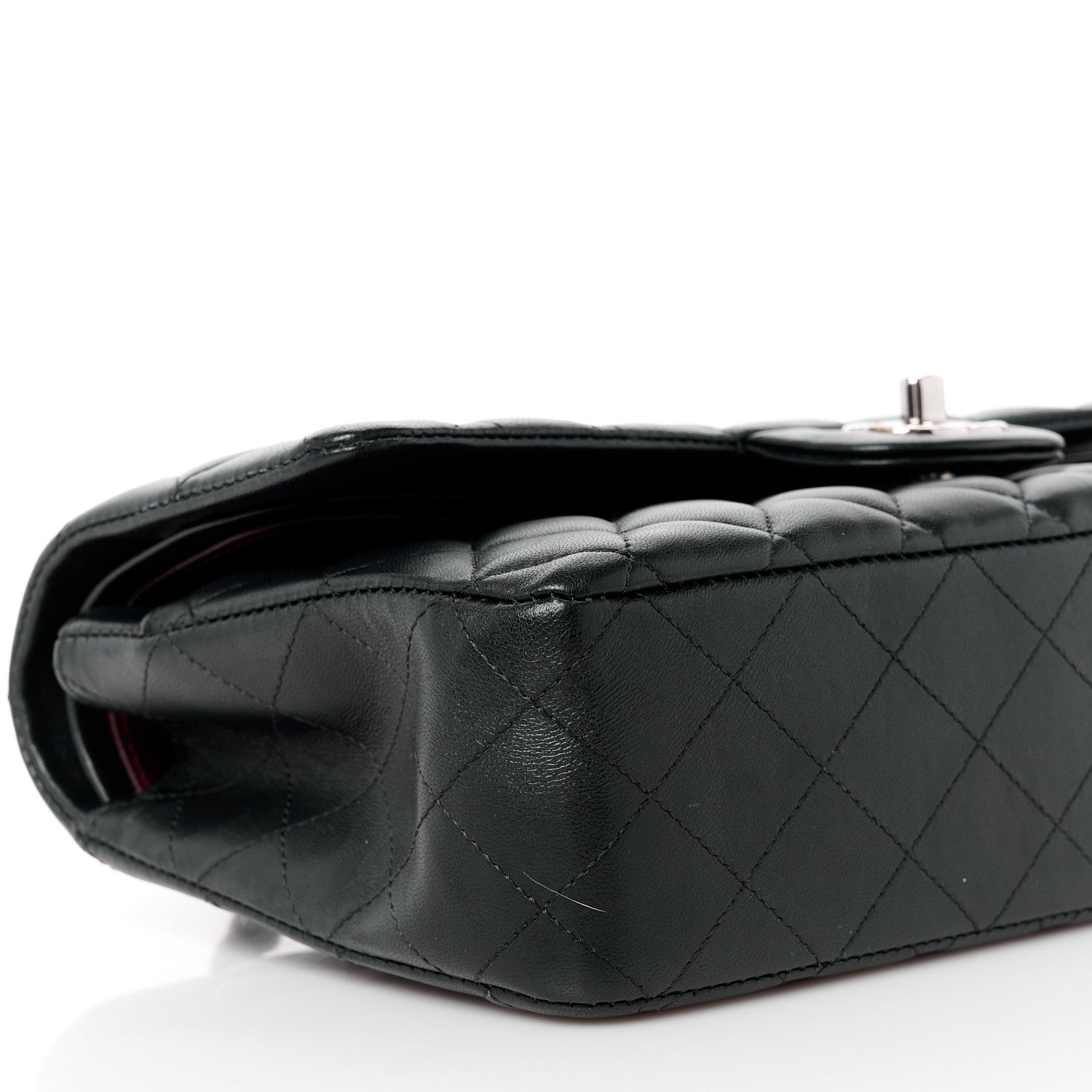 Saint Laurent Grain De Poudre Matelasse Chevron Monogram Chain Wallet Black 8 of 11